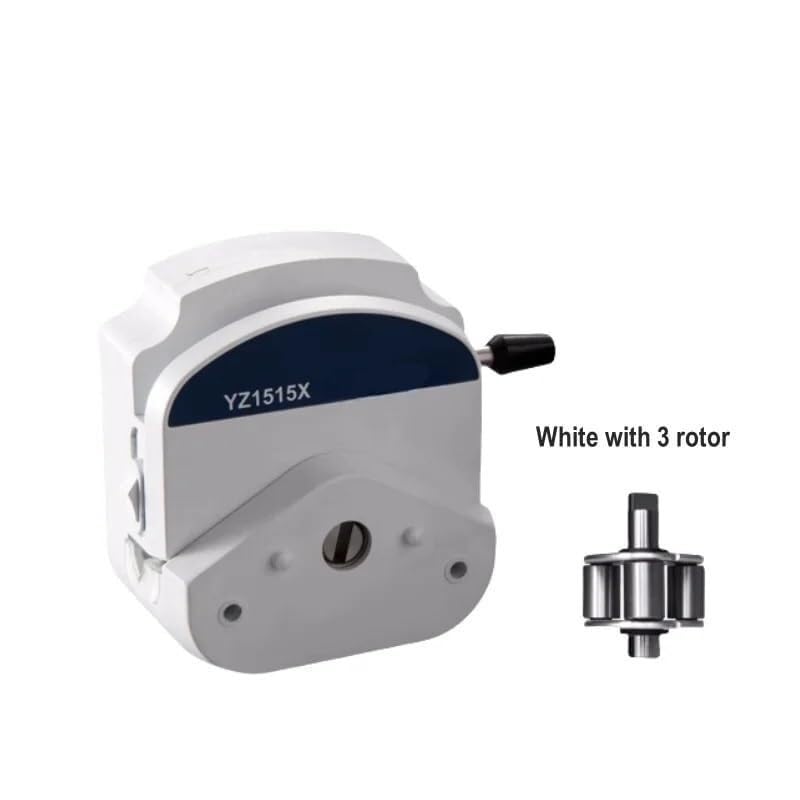 1pcs High Flow Peristaltic Pump Head YZ1515X - Anti-Corrosion, Laboratory Analyzer, 5-400 RPM, for Various Tubing Sizes(White,with 6rotor)