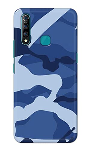 Image of Printed Hard Back Cover Case for Vivo Z1 Pro | Z1Pro Back Cover (Army Blue Pattern) -1302