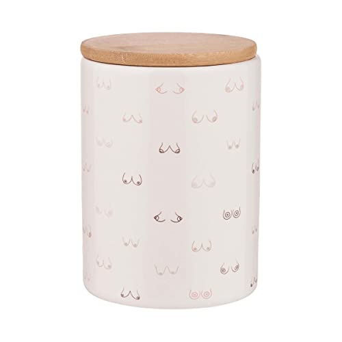 BUTLERS Aufbewahrungsdose Boobs 700ml Rosa -Queen IT- Vorratsdose mit Bambusdeckel, Küche Dekoration und Organisation für Aufbewahrung von Lebensmittel und Badezimmer Accessoires