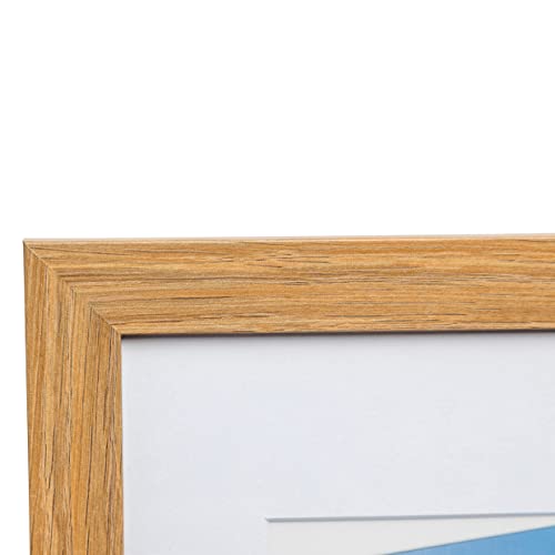 Hampton Frames SALVATORE A4 (21x29.7cm) Natural Oak Effect Picture Poster Photo Frame with Mount Acrylic (Non Glass) Front SLVA4OAK - Image 4