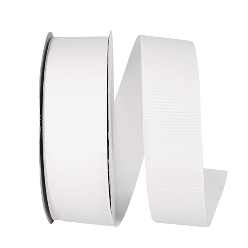 Reliant Ribbon 4900-030-09K Grosgrain Style Ribbon, 1-1/2 Inch X 50 Yards, White