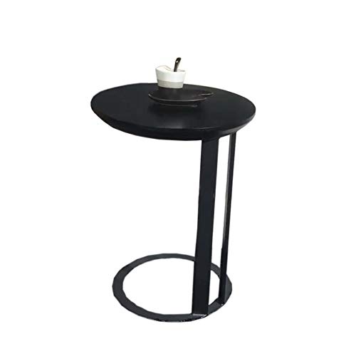 Telephone Table, Black Solid Wood Side Table,Living Room Sofa Side Table,Round Side Table/End Table/Night Stand/Coffee Table,Telephone Tables,Diameter 15.74 Inch