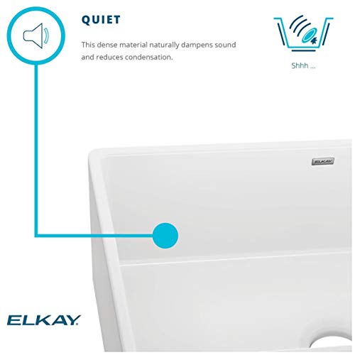 Elkay Swuf3320Bi Fireclay 60/40 Double Bowl Farmhouse Sink With Aqua Divide, Biscuit #TOP3