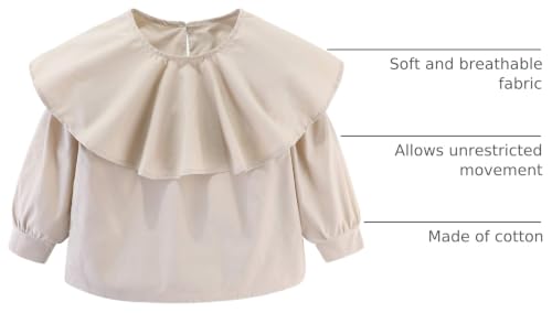 Image of Mud Kingdom Girls Long Sleeve Blouse Button Down Solid Color Loose Fit