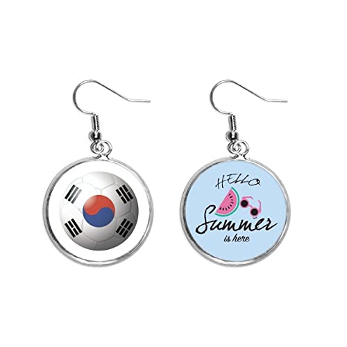 Pendientes de sandía Corea fútbol para moda urbana y accesorios de verano