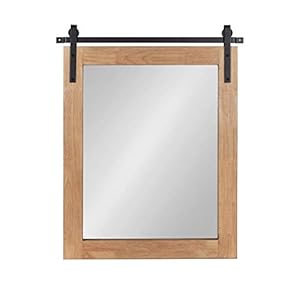 Kate and laurel samuels rustic wood framed wall mirror 22 x 28 rustic brown and dark charcoal functional farmhouse mirror for display  urban country home decor