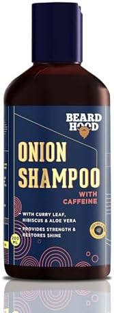 Beardhood Onion Shampoo With Caffeine For Hair Growth & Hairfall Control - Sulfate & Paraben Free, 200ml