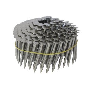 NailPro 1-1/4-Inch by 0.120 - Ring Shank Roofing Nail - 15 Degree Wire Coil - Stainless Steel - 3600 pc. / CTN