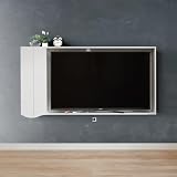 Pmnianhua Floating TV Frame for 75 inch Wall Mounted TV,83'' Floating TV Wall Panel,Wall Mounted Entertainment Center,TV Wall Mount with Storage for Living Room Bedroom Playroom,White