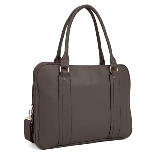 Bolsa Feminina Pasta Executiva para Notebook até 15.6” Reforçada Couro Ecológico para Trabalho, Reuniões e Dia a Dia Tamanho Grande (Argila)