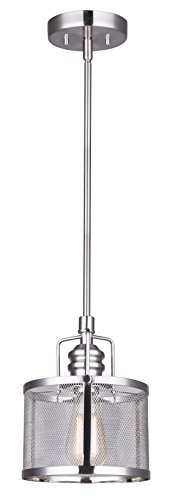 Canarm Ltd Ipl626A01Bn Beckett 1 Light Rod Pendant, Brushed Nickel With Metal Mesh Shade #TOP1