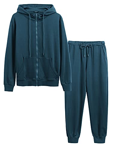 Coofandy Men's Hoodie And Sweatpants Sweatsuit Set 2 Piece Casual Hoodies Sweatshirt Pants Tracksuit Suit For Men Peacock Blue, 4Xl #TOP3
