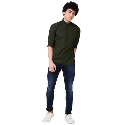 Image of Spykar Men's Regular Fit N /A Full Sleeve Solid Casual Shirts