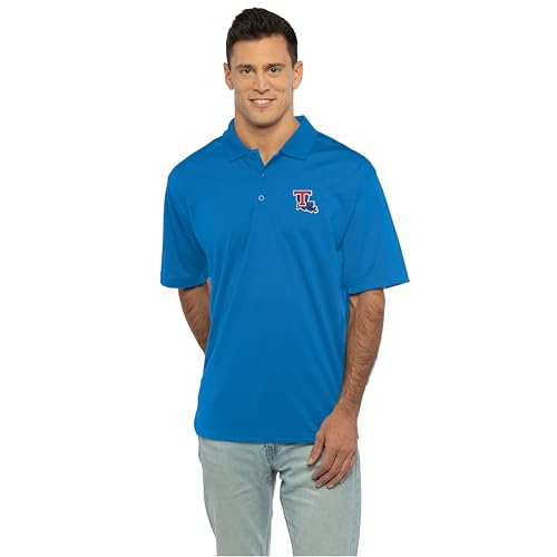 Vantage Apparel Men's Collegiate Premium Moisture Wicking Team Color Icon Polo, Louisiana Tech Bulldogs, Large