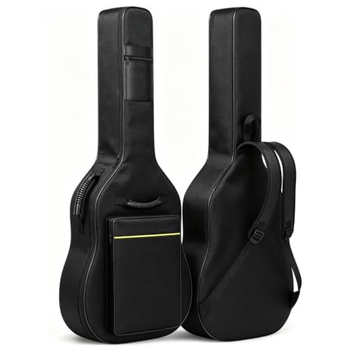 GLEAM Acoustic Guitar Gig Bag - 0.35 Inch Foam Padding Fit 39-41 Inch, Waterproof, Black with Hanger...