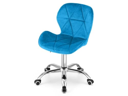 Image of Amazon Brand - Umi Height-Adjustable Velvet Office Study Computer Desk Chair for Salon, Spa, Bar in Light Blue Color