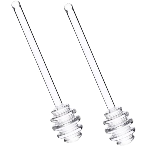 Cabilock 2pcs Honey Comb Sticks Stirring Rods for Tea Jam Portable Honey Dippers Spiral Design Long Handle Kitchen Supplies