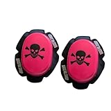 Generisch Rac4u.Shop Premium Knieschleifer - optimaler Abrieb & lange Haltbarkeit | Motorrad Kneeslider ideal für die Rennstrecke und Straße - Set Totenkopf Rosa