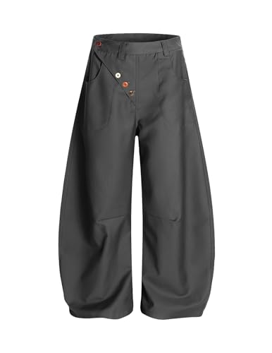 Aelfric Eden Baggy Wide Leg Barrel Pants Colorful Button for Women Men Casual Streetwear Y2K Loose Lantern Trousers Pants