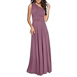 Sommerkleider Damen Leicht und Luftig Abendkleider Elegant Lang Satin Kleid Festliches Für Hochzeit Maxikleider Ballkleider Brautjungfer Abendkleid Hochzeitsgast Abiball Wickelkleider Hochzeitsmode