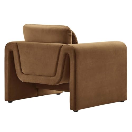 Sillón Curvo Terciopelo Marrón miniatura 6