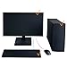 MyBolin 3-Piece Computer Dust Cover Set - Waterproof & Dustproof with Elastic Fabric, Pure Black Minimalist Design, Includes mainframe Case, Keyboard & 19-27 Inch Monitor Covers , Universal Fit