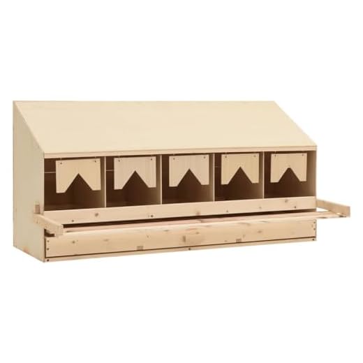 vidaXL Legno Massello di Pino Casetta Cova per Galline 5 Scomparti Tetto Trespolo Pieghevole Nido Uova Pollaio MDF 117x33x54cm Marrone e Naturale