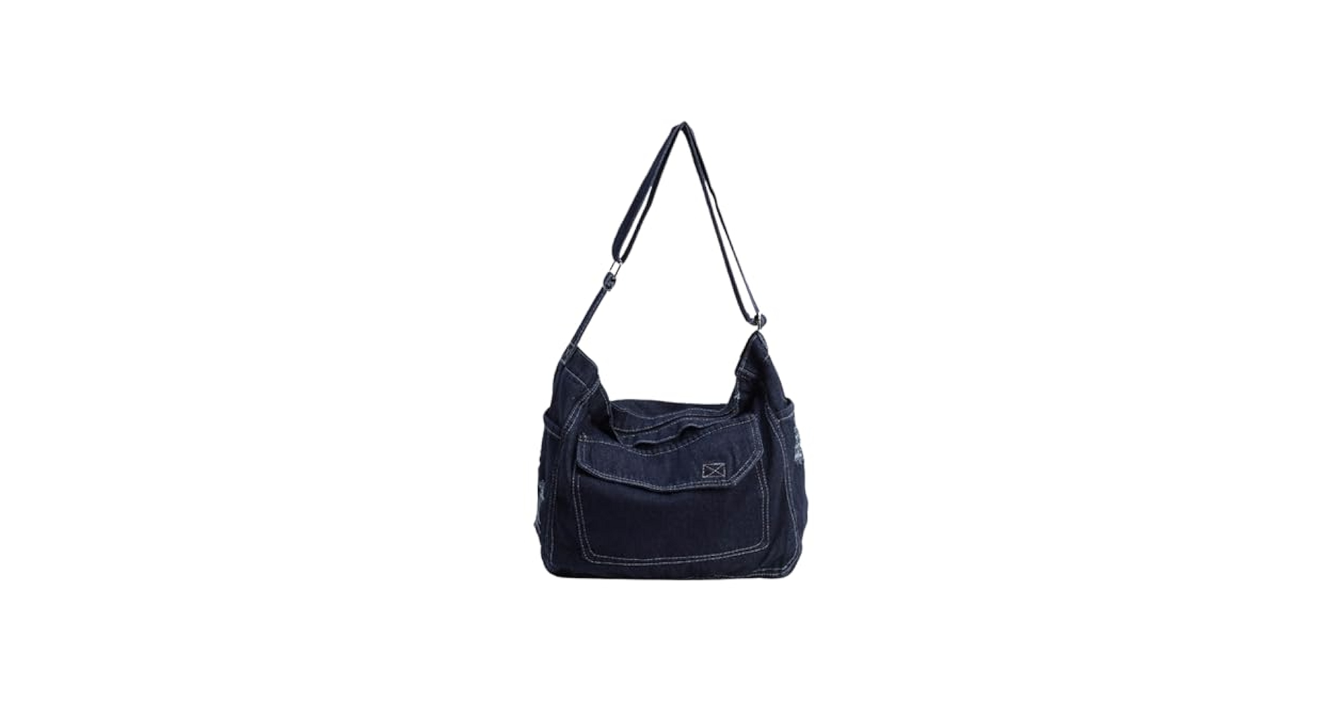 ●BLACKPURPLE● Denim Fringe Shoulder Bag / Unisex Amazon.com: Denim Messenger Bag 2025, Denim Aesthetic