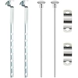 Enhon 2 Pack Universal Lavatory Pop Up Drain Lift Rod, Linkage, and Spring Clip Kit, Compatible with PF0906-CH, Bathroom Sink Stopper Pull Pivot Rod Assembly, Chrome