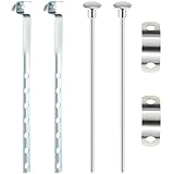 Enhon 2 Pack Universal Lavatory Pop Up Drain Lift Rod, Linkage, and Spring Clip Kit, Replacement for PF0906-CH, Bathroom Sink Stopper Pull Pivot Rod Assembly, Chrome