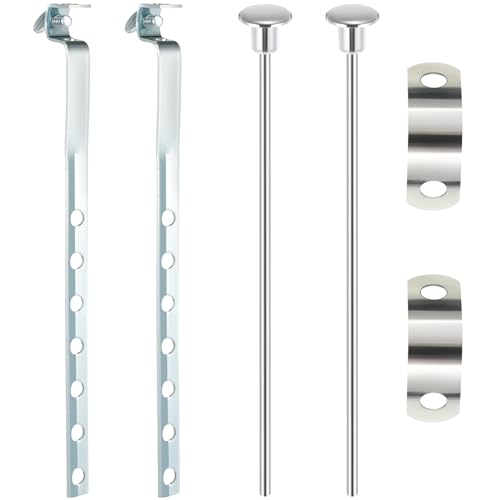 Enhon 2 Pack Universal Lavatory Pop Up Drain Lift Rod, Linkage, and Spring Clip Kit, Compatible with PF0906-CH, Bathroom Sink Stopper Pull Pivot Rod Assembly, Chrome