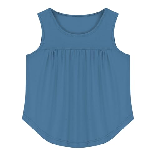 Tank Pleated Tops Sleeveless Girls Flowy Peplum Shirts Plain Crew Neck T-Shirts Cute Tee Summer Casual Tunic Tops2