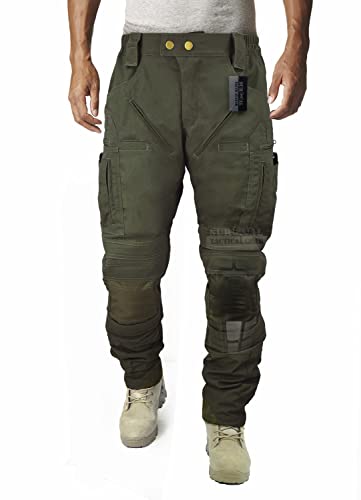 Survival Tactical Gear Men's Airsoft Wargame Tactical Pants with Knee Protection System & Air Circulation System (Ranger Green, M)