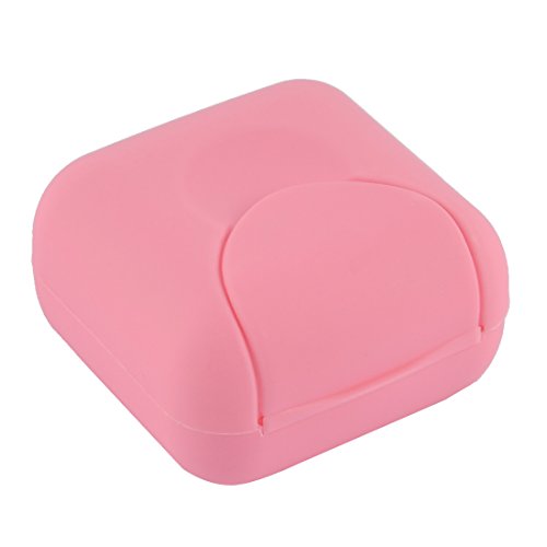 Uxcell Plastic Houseware Travel Mini Soap Dish Box Holder Case Container Pink #TOP11