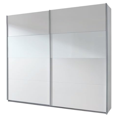 Rauch Schwebetürenschrank Weiß Alpin 2türig, Absetzung Glas Weiß Cover