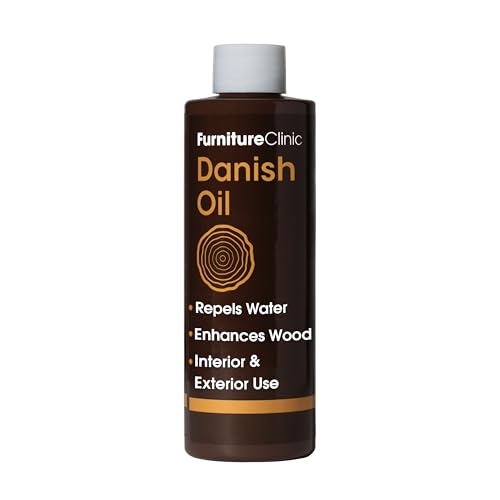 Furniture Clinic Danish Oil for Wood - Premium Finishing Oil to Enhance The Natural Beauty of Oak, Pine & Wooden Worktop Surfaces - Seal & Protect for a Satin Finish - 250ml