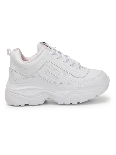 Image of Men's White Sports Running Shoes | Lightweight Breathable Sneakers | Anti-Skid Casual Walking Gym Shoes