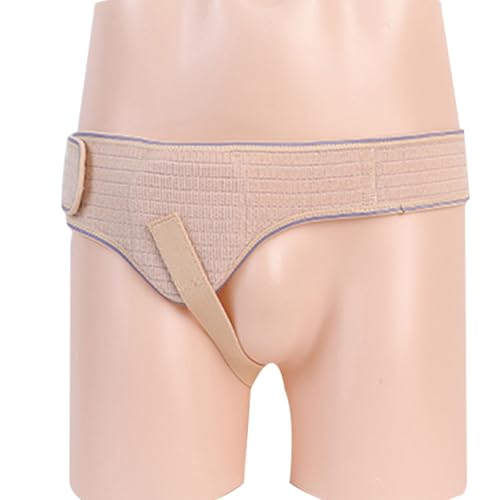 男女兼用圧縮パッド付き 鼠径ヘルニア ベルト左右の鼠径部に調節可能なヘルニアサポートベルト(Beige,Medium)