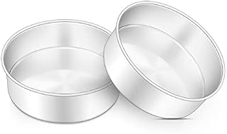 Cake Tin, Onader 6 Inch Round Cake Tins, 2PCS Stainless Steel Cake Pan Tray for Baking, Bakeware Set for Birthday Christmas Wedding Layer Cakes, Heavy Duty & Durable, Mirror Finished & Dishwasher Safe