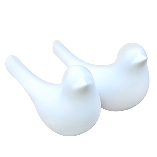 HanDingAm Porzellan-Vogel Keramik Deko für Zuhause Zierde, Kleinod, 2 Stück, keramik, White-l