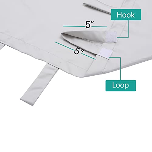2 Panels Waterproof Outdoor Curtains For Patio, Detachable Tab Top For Easy Hanging & Unsling, Thermal Insulated Curtains Keep Privacy For For Porch/Pergola/Cabana/Gazebo, 52 X 108 Inch, Greyish White #TOP2