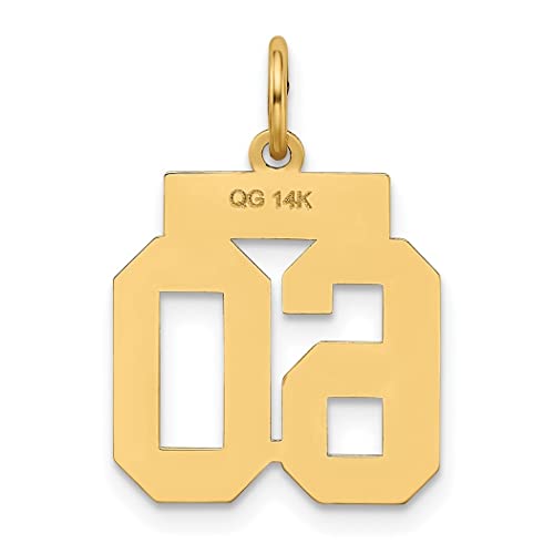 Halskette mit Anhänger, 14 Karat Gold, klein, poliert, Sportspielnummer, Schmuck, Geschenke für Frauen