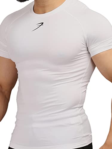 Image of FUAARK Men's Half Sleeve Compression T-Shirt - Athletic Base Layer for Fitness