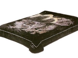 Solaron King Wolf Black Korean Mink Blanket
