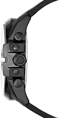Diesel Watch for Men Mega Chief Quartz Chronograph Movement, 51 mm Black Stainless Steel Case with a Leather Strap, DZ4401 - Image 3
