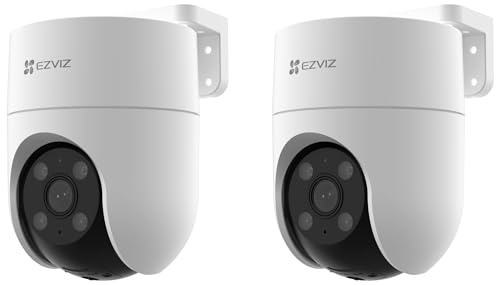 Image of EZVIZ H8C 2MP Outdoor Pan & Tilt Wi-Fi Camera|Color Night Vision|360 Coverage|Auto-Tracking|Two-Way Talk|Weatherproof Design|Supports MicroSD Card (Up to 512 GB)|White (Pack of 2)