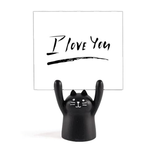 Porte-mémo chat noir I Love You pour ne plus perdre vos notes de bureau