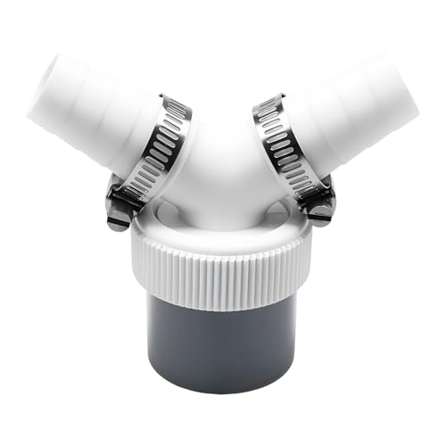 Adaptateur de vidange pour machine à laver double raccord avec collier de serrage, adaptateur Y pour machine à laver et sèche-linge pour tuyau avec embout d'entrée de 19-24mm et sortie de 40mm