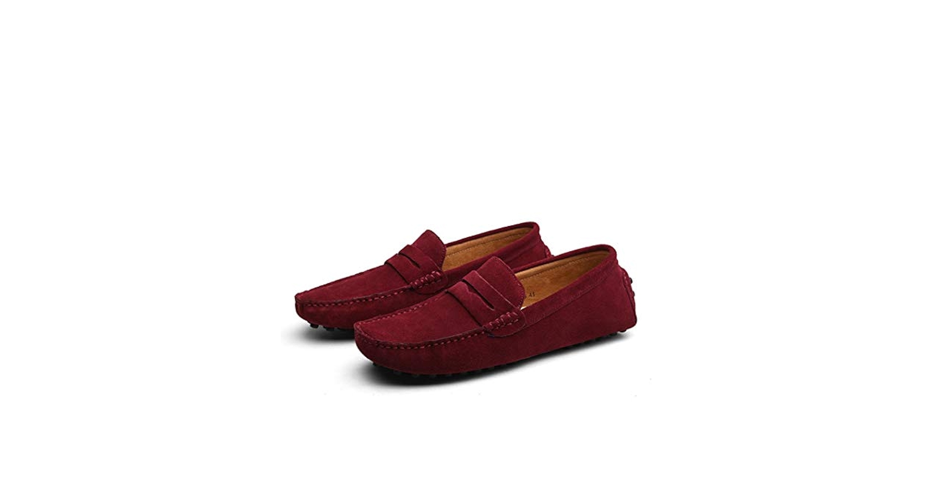 Amazon | [ヤク] ドライビングシューズ モカシン ワインレッド