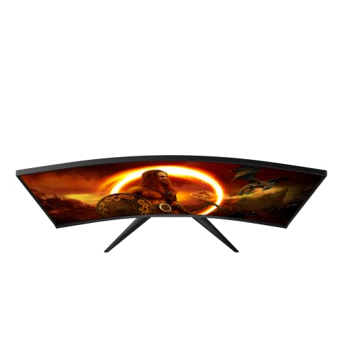 Aoc C32G2Ze 32" Curved Frameless Gaming Monitor, Full Hd 1920X1080, Va, 0.5Ms 240Hz, Amd Freesync Premium, Dp/Hdmi/Vga, Vesa, 3-3-1 Re-Spawn Program, Xbox Ps5 Switch,Black #TOP6